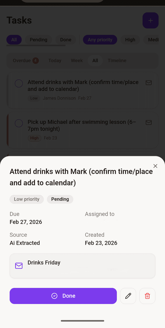 Email → Task Extraction